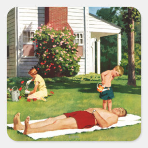 Adesivo Quadrado Pai molhando