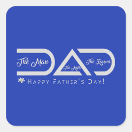 Adesivo Quadrado Pai - O Homem O Mito O Design De Lenda