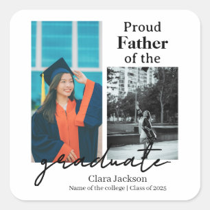 Adesivo Quadrado Pai orgulhoso de um graduado