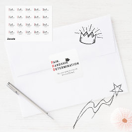 Adesivo Quadrado Pain, Hardship, Determination – Funny PhD Quote