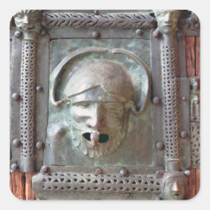 Adesivo Quadrado Painel de Gargoyle da porta esquerda do portal, 1