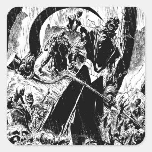 Adesivo Quadrado Painel Lanterna Preta - Preto e Branco