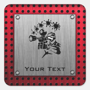 Adesivo Quadrado Paintball escovado do olhar do metal