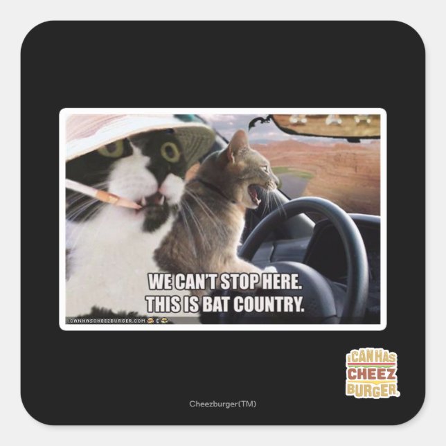 Adesivo Quadrado País do Bat (Frente)