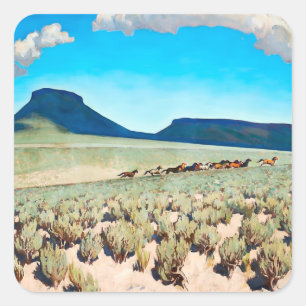 Adesivo Quadrado “País do Cavalo Selvagem” por Maynard Dixon