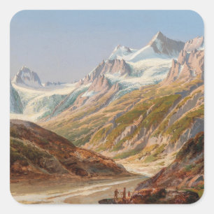Adesivo Quadrado Paisagem da Montanha Silvretta - Ignaz Dorn
