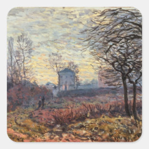Adesivo Quadrado Paisagem de Alfred Sisley   perto de Louveciennes
