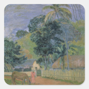 Adesivo Quadrado Paisagem de Paul Gauguin  , 1899