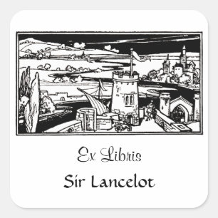 Adesivo Quadrado Paisagem do castelo