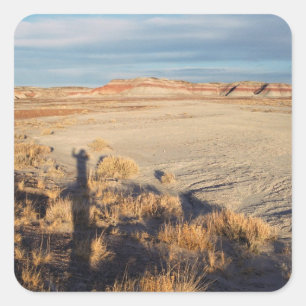 Adesivo Quadrado Paisagem do deserto com a foto de ondulação da