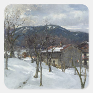 Adesivo Quadrado Paisagem do inverno perto de Kutterling, 1899
