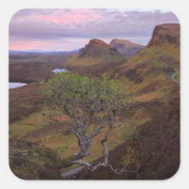 Adesivo Quadrado Paisagem do nascer do sol em Skye