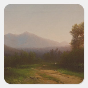 Adesivo Quadrado Paisagem do Rio Hudson, c.1860-5 (óleo em canvas)