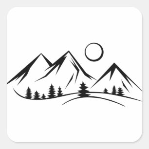 Adesivo Quadrado Paisagem montanhosa