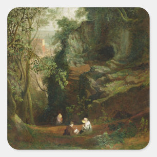 Adesivo Quadrado Paisagem perto de Clifton, c.1822-23 (óleo em