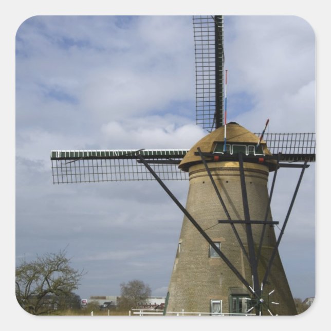 Adesivo Quadrado Países Baixos (t.c. Holanda), Kinderdijk. 19 (Frente)