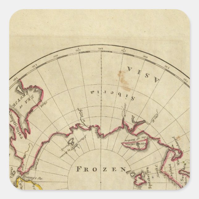 Adesivo Quadrado Países do Polo Norte (Frente)