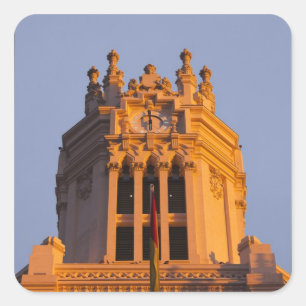 Adesivo Quadrado Palácio de Comunicações, detalhe da torre, pôr do