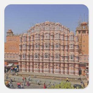 Adesivo Quadrado Palácio dos Ventos (Hawa Mahal), Jaipur, Índia,