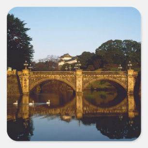Adesivo Quadrado Palácio Imperial, Ponte Nijubashi, Tóquio, Japão
