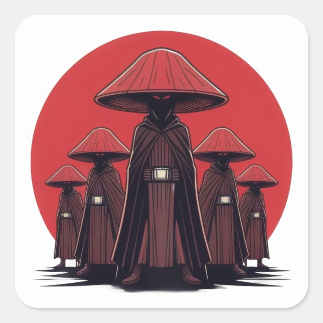 Adesivo Quadrado Palangreiros Noturnos de Cogumelo (Frente)