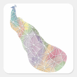 Adesivo Quadrado Palavra-Pavão de Mosaico de Papel