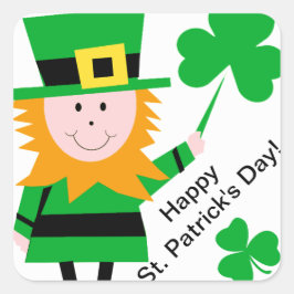 Adesivo Quadrado Palavras de Shamrock do Dia de São Patrick