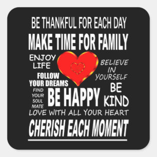 Adesivo Quadrado Palavras Inspirativas para viver