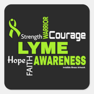 Adesivo Quadrado Palavras...Lyme