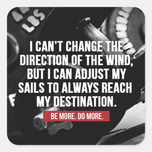 Adesivo Quadrado Palavras Motivacionais do Workout de Construção de (Frente)