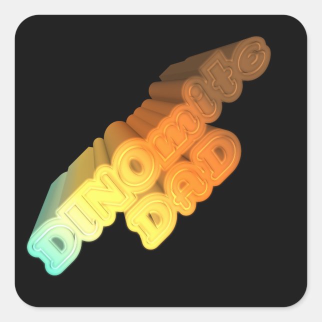 Adesivo Quadrado Palavras Pais de dinomite (Frente)