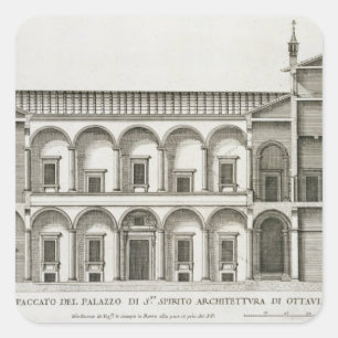 Adesivo Quadrado Palazzo di Santo Spirito, de "Palazzi di Roma",