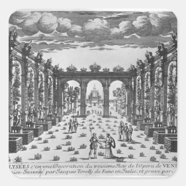 Adesivo Quadrado Palco de Giacomo Torelli para "Venere Gelosa" (Frente)