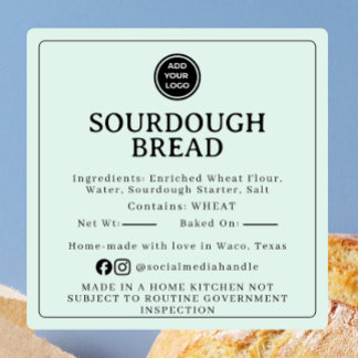 Adesivo Quadrado Pale Mint Sourdough Ingredient Cottage Sticker