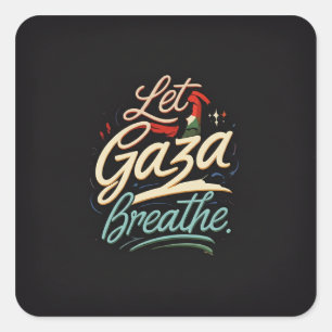 Adesivo Quadrado Palestina Livre – Deixe Gaza respirar Pingente