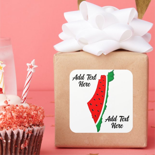 Adesivo Quadrado Palestina - Mapa Watermelon - Símbolo da liberdade (Festa)