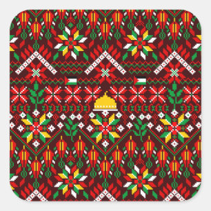 Adesivo Quadrado Palestina Tatreez Embroderia Tradicional