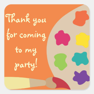 Adesivo Quadrado Paleta de Arte - Laranja