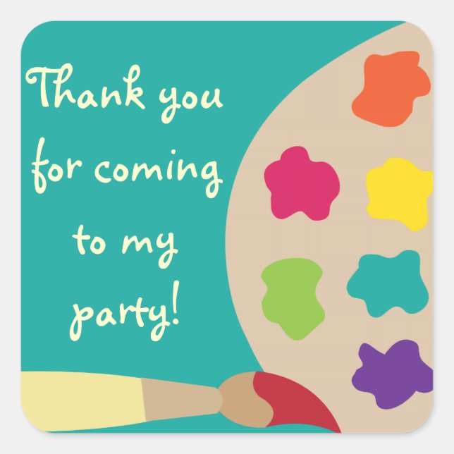 Adesivo Quadrado Paleta de Arte Sticks - Teal (Frente)