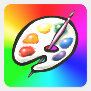 Adesivo Quadrado Paleta de artistas