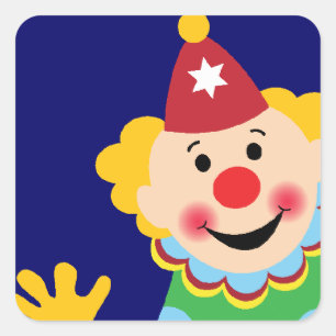 Adesivo Quadrado Palhaço de circo
