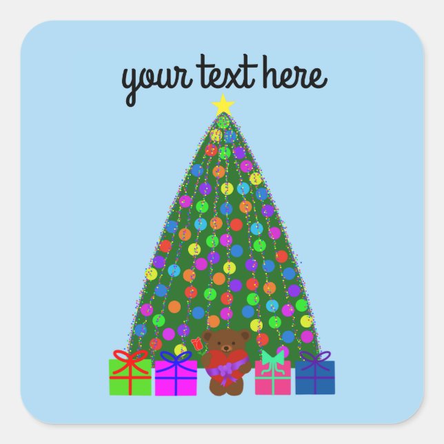 Adesivo Quadrado Palhetas da Árvore de Natal nº 2 (Frente)