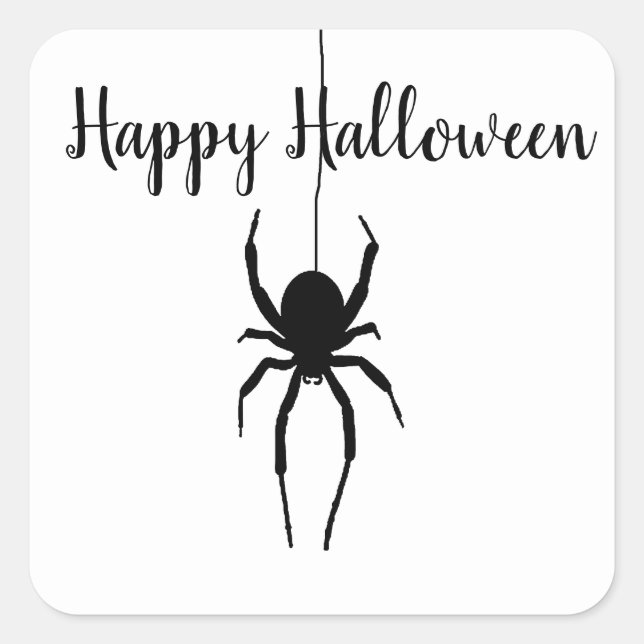 Adesivo Quadrado Palhetas de Aranha Negra Halloween (Frente)