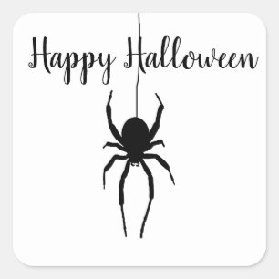 Adesivo Quadrado Palhetas de Aranha Negra Halloween