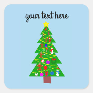 Adesivo Quadrado Palhetas de árvore de Natal nº 1