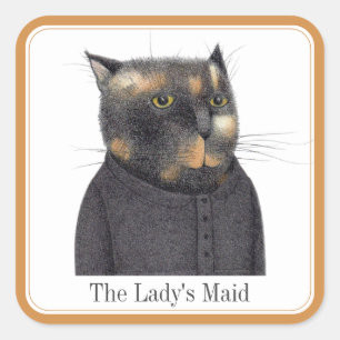 Adesivo Quadrado PALHETES LENTOS E Texto DA LADY MAID CAT