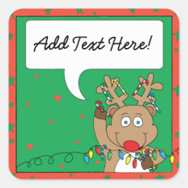 Adesivo Quadrado Palitos de Natal personalizados