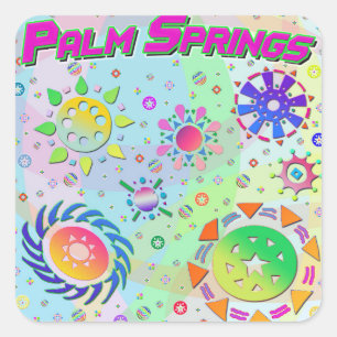 Adesivo Quadrado Palm Primaveras Sete sóis e Energy Sticker