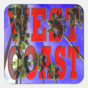 Adesivo Quadrado "Palm Sky: West Coast" Sticker