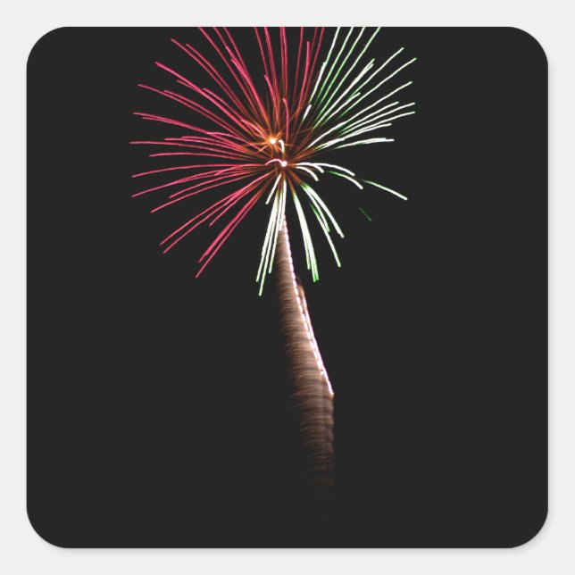 Adesivo Quadrado Palm Stick Vermelho e Verde (Frente)